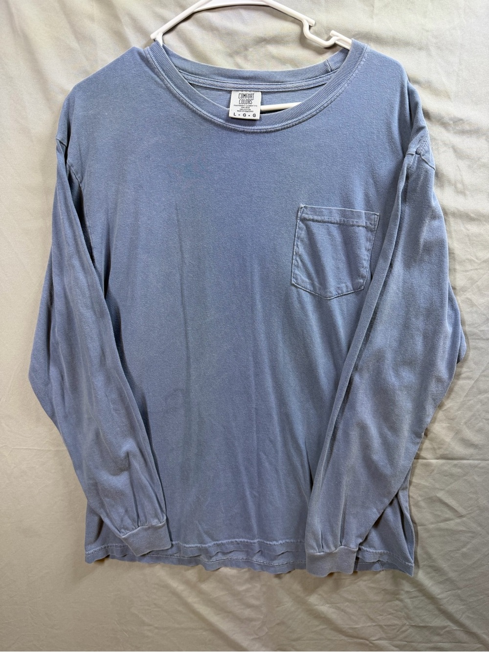 Comfort Colors Men's Long-Sleeve Pocket Tee - Dusty Blue/Slate